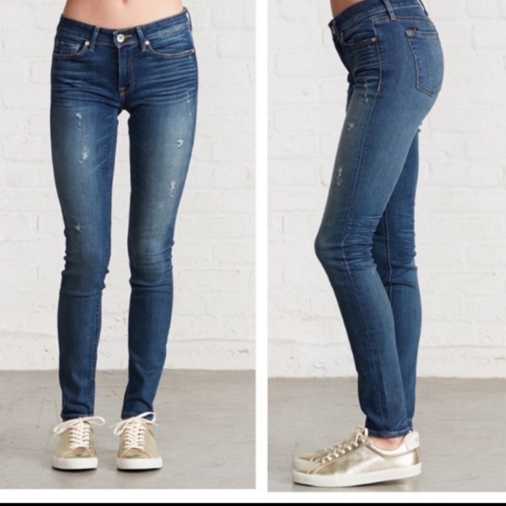 STROM Distressed Skinny Ankle Jeans